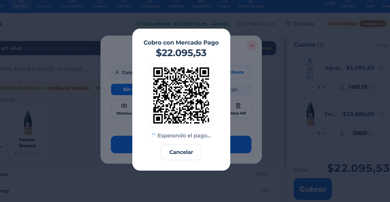 Cobro con QR de Mercado Pago desde Libra